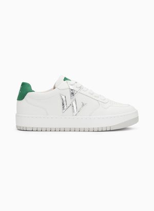 Vanessa Wu - Baskets basses à lacets et paillettes - Taille 41 - Vert