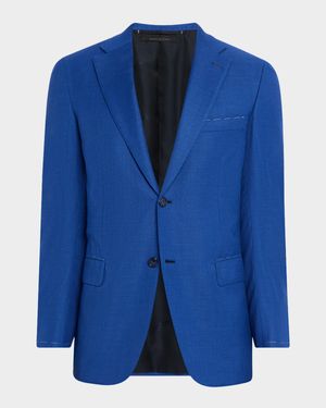 Men's Wool Tailored-Fit Single-Breasted Blazer