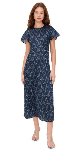 Hill House Home The Dominique Dress Cala Paisley/Navy XXS