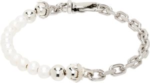 Emanuele Bicocchi SSENSE Exclusive Silver Pearl Bracelet