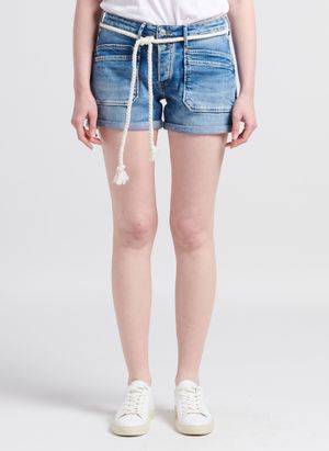 Le Temps Des Cerises - Short en jean à revers - Taille 34 - Bleu