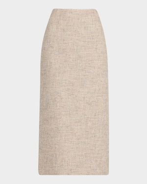Woven Straight Midi Skirt