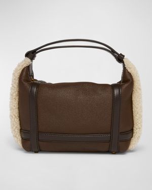 Wallace Mini Lamb Fur Top-Handle Bag
