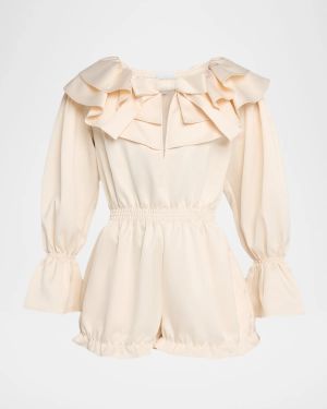 Gemma Long-Sleeve Satin Playsuit
