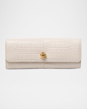 Mini Robbie Alligator Leather Flap Clutch Bag