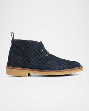 Men's Moreau GG Suede Lace-Up Ankle Boots