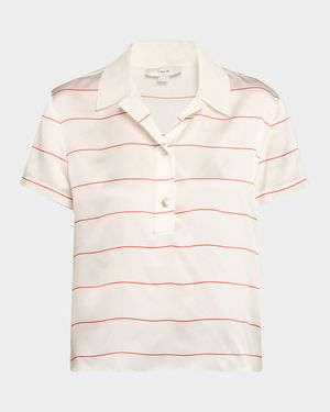 Stripe Knit Collar Polo Shirt