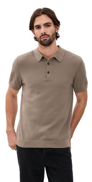 Rhone Resolve Pique Sweater Polo Foggy Taupe L