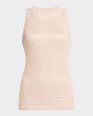 Soft Touch Shimmer Baby Rib Crewneck Tank