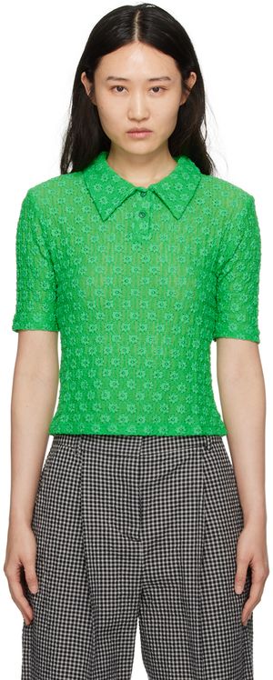 YMC Green Five Summer Polo