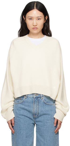 Loulou Studio Pull Anzor blanc cassé