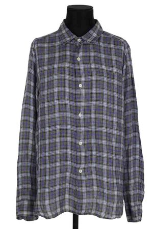 Agnes B. - Seconde Main - Chemise en lin - Taille 2XL - Bleu