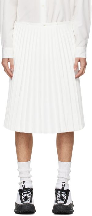 Comme des Garçons Homme Plus Short blanc à plis