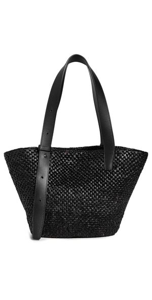 LIÉ STUDIO The Bianca Small Raffia Bag Black One Size