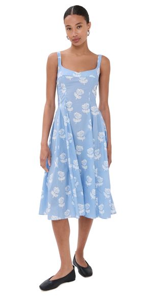 Marni Poplin Flared Dress Iris Blue 44