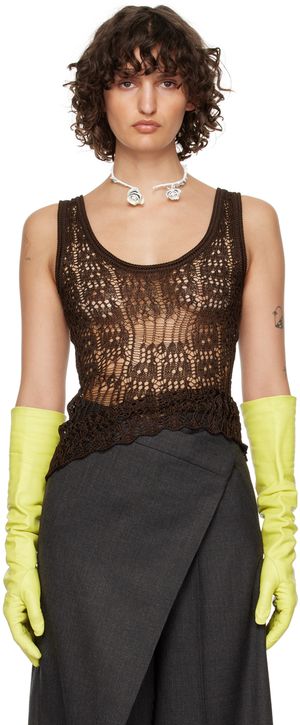 Acne Studios Brown Laddered Tank Top