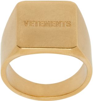 VETEMENTS Gold Iconic Logo Ring