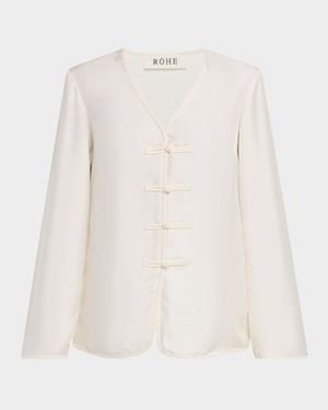 Silk Mandarin Closure Top