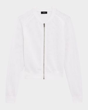 Pointelle Bomber Jacket