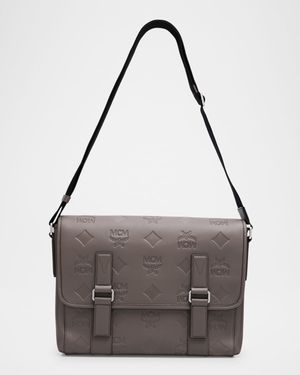 Men's Aren Monogram Leather Crossbody Bag