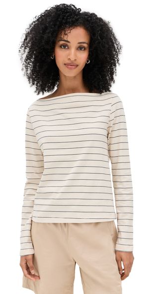 Leset Margo Stripe Boatneck Natural/Midnight Stripe XL