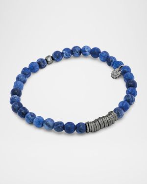 Men's Classic Discs Sodalite Beaded Bracelet