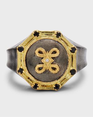 Men's Two-Tone Romero Celtic Knot Signet Ring