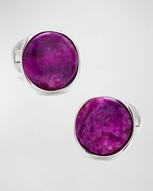 Sugilite Nebula Sterling Silver Cuff Links