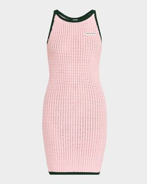 Mouline Open-Knit Sleeveless Mini Dress