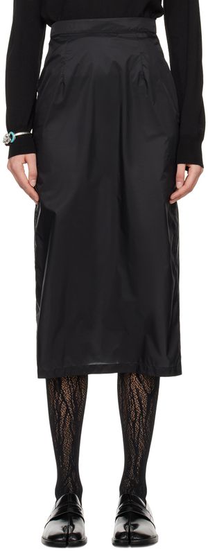 Maison Margiela Black Vented Midi Skirt