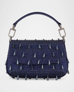 La Prima Small Beaded Top-Handle Bag