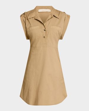 Elmina Collared Cap-Sleeve Mini Dress