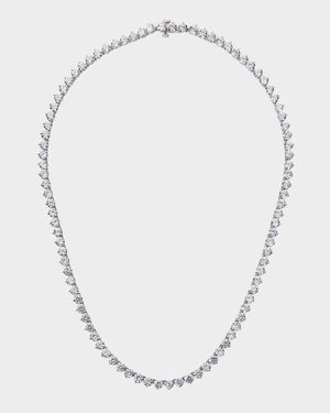 0.25 Carats Per Station Three-Prong CZ Tennis Necklace
