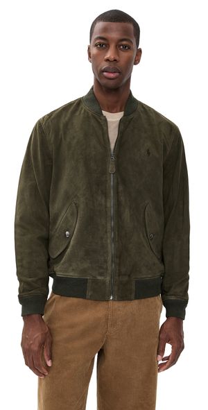 Polo Ralph Lauren Suede Flight Jacket Dark Loden L