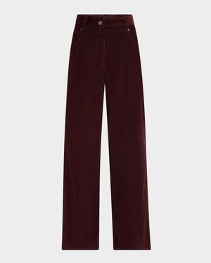 Cotton Corduroy Straight-Leg Pants