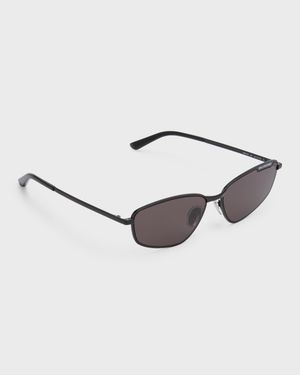 Men's Metal Cat-Eye Sunglasses with Logo