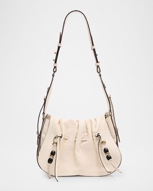 Bolton Ruched Flap Leather Shoulder Bag