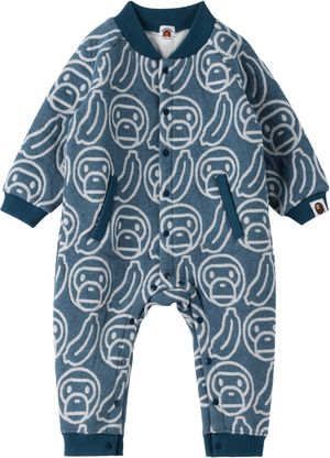 BAPE Baby Navy Banana Milo Knit Romper