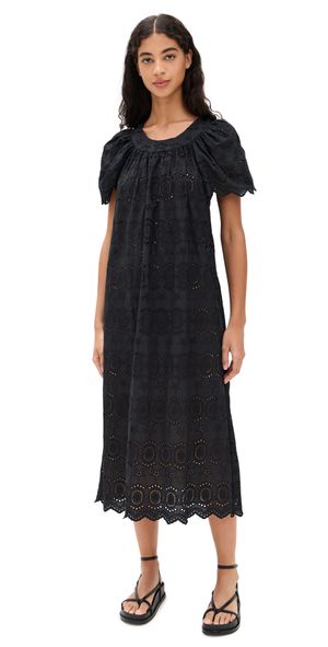 Natalie Martin Collection Sienna Dress Medallion Embroidery Black S