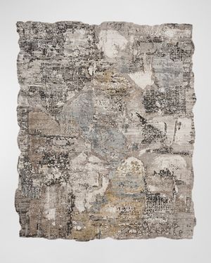 Abstract Hand-Knotted Rug, 6' x 9'