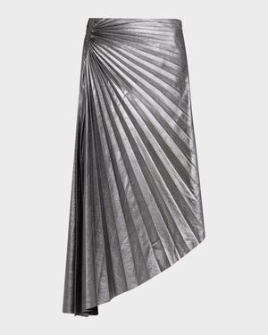 Tracy Metallic Vegan Leather Skirt