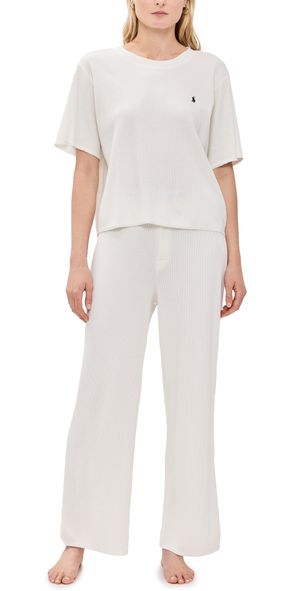 Polo Ralph Lauren Waffle Knit Pajama Set Ecru L