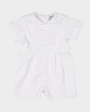 Boy's Pique One Piece Shortall, Size 3M-24M