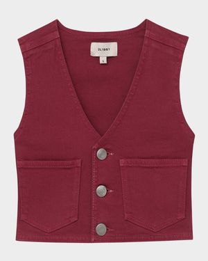 Girl's Zizi Buttoned Vest, Size S-L