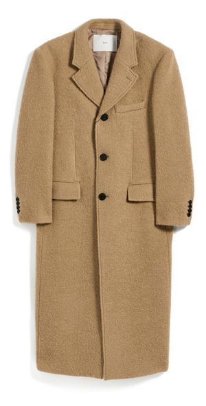 DUNST 2-Way 3 Button Boucle Wool Coat Camel XS