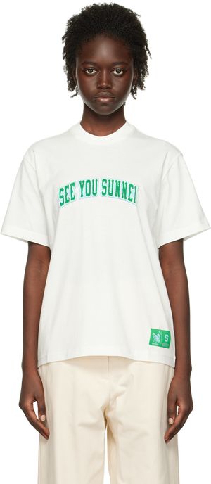 Sunnei T-shirt 'See You Sunnei' blanc cassé