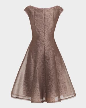 Rivet Organza Short-Sleeved Midi Dress