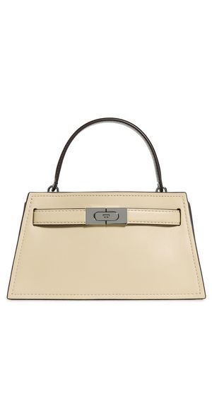 Tory Burch Lee Radziwill Pebbled Top Handle Petite Bag Praline One Size