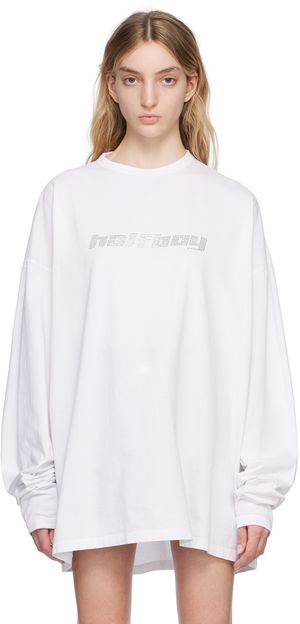 HALFBOY White Crystal-Cut Long Sleeve T-Shirt