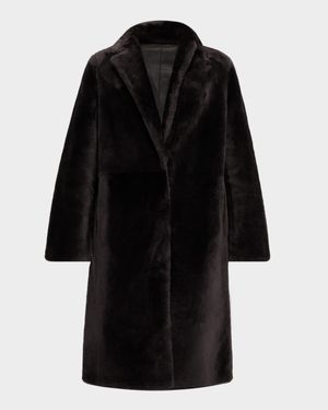 Long Reversible Shearling Coat